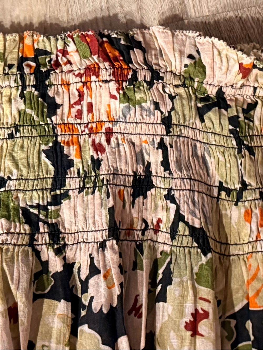 Tuckernut THE GREAT Vintage Rose The Canary Skirt Floral Smocked Waist Size 0 - Picture 8 of 10